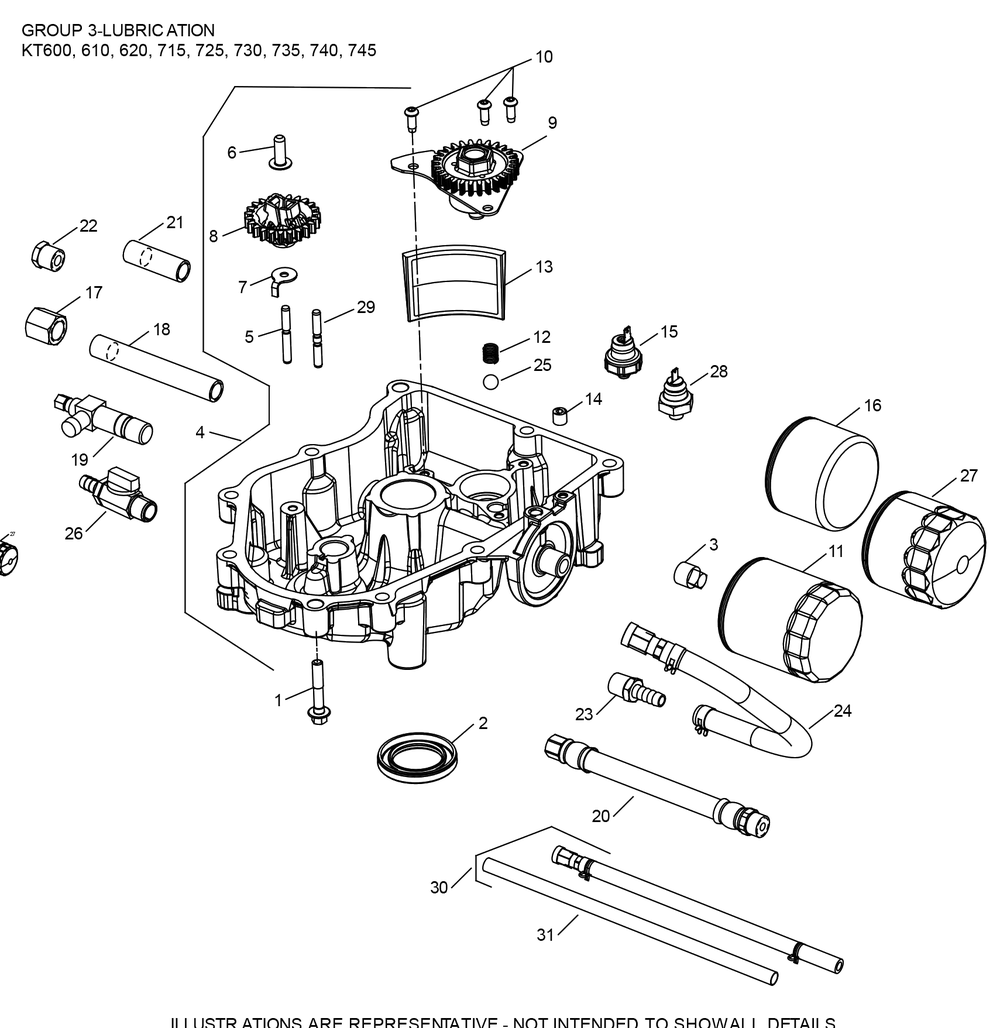Kt735-3102 Lubrication Diagram and Parts List for KT735-3102  Cub Cadet Lawn Tractor